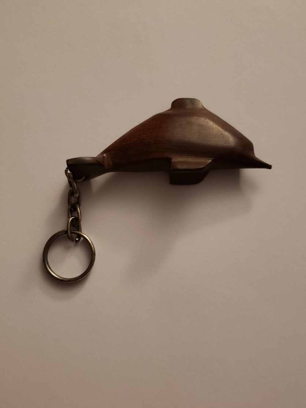 Wooden Dolphin Souvenir Brown Wood Keychain Keyring
